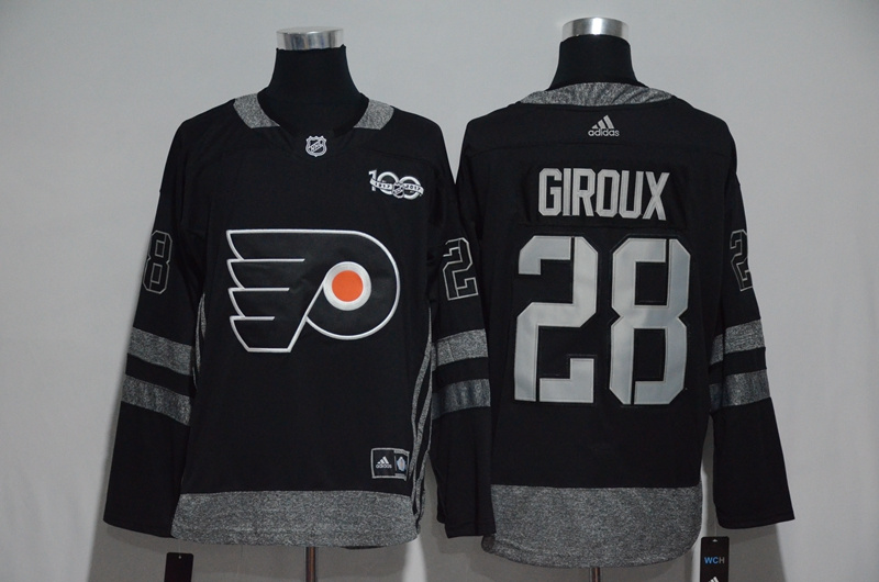 NHL Philadelphia Flyers #28 Giroux Black 1917-2017 100th Anniversary Stitched Jersey->philadelphia flyers->NHL Jersey